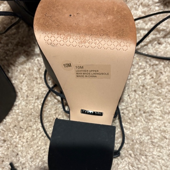 Gianni Bini Black Platform Lace-Up Sandals - Picture 3 of 4